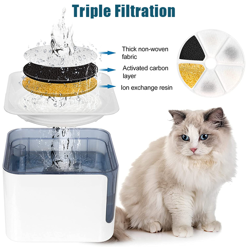 ABS Safety Material 3L Pet Bowls Easy Clean Double Water Outlet Pet Water Fountain