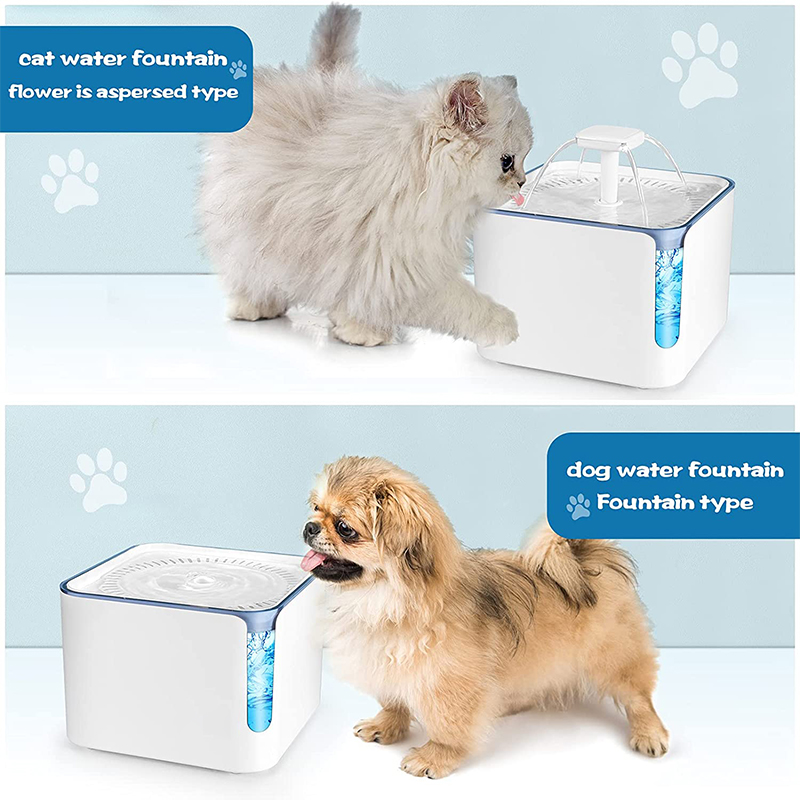 ABS Safety Material 3L Pet Bowls Easy Clean Double Water Outlet Pet Water Fountain