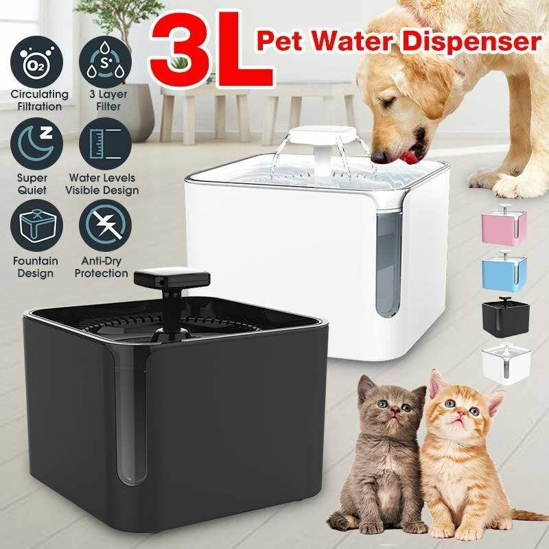 ABS Safety Material 3L Pet Bowls Easy Clean Double Water Outlet Pet Water Fountain