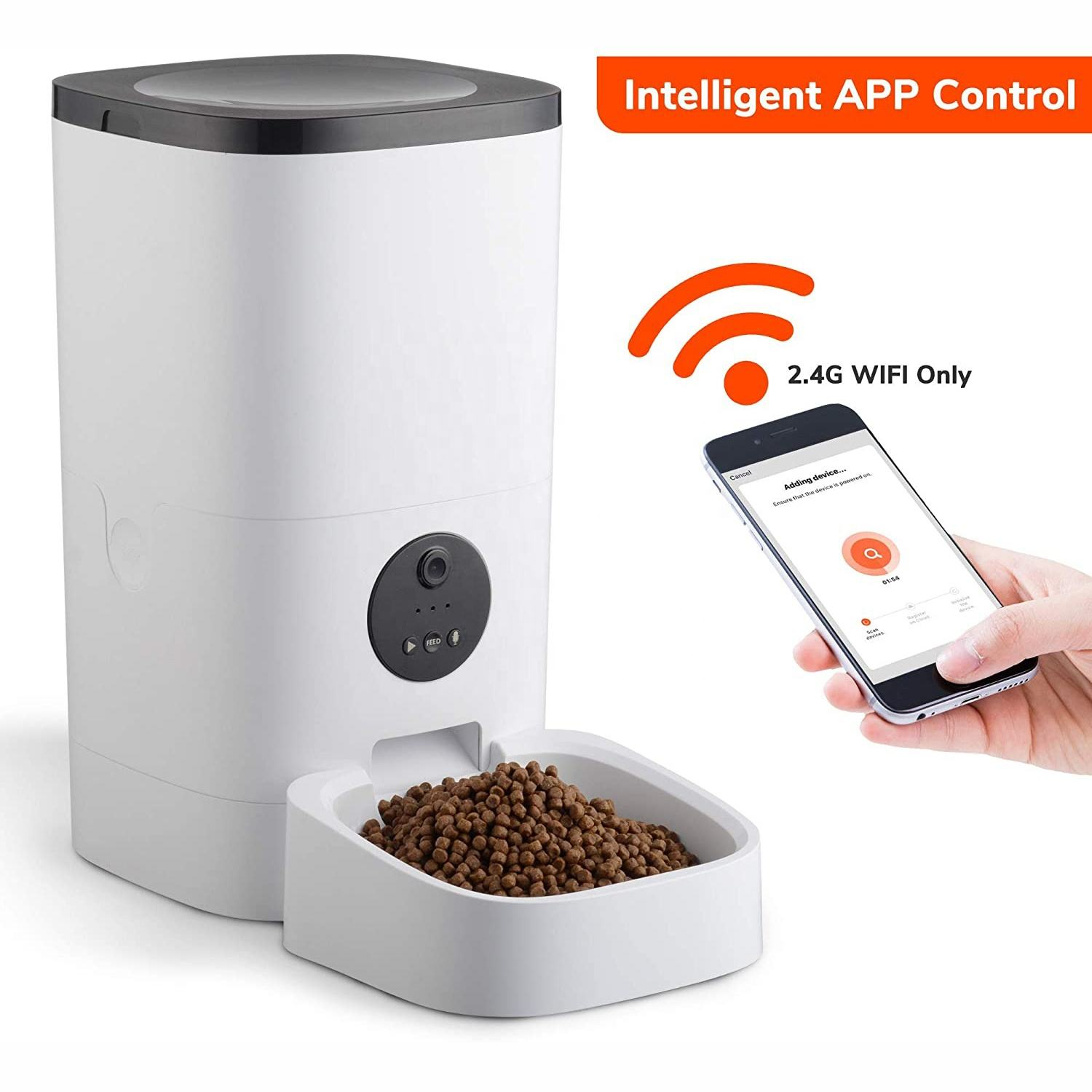 HD Camera Smart Pet Feeder Dog Cat Automation Timing Remote Wi-Fi Food Auto Feeder