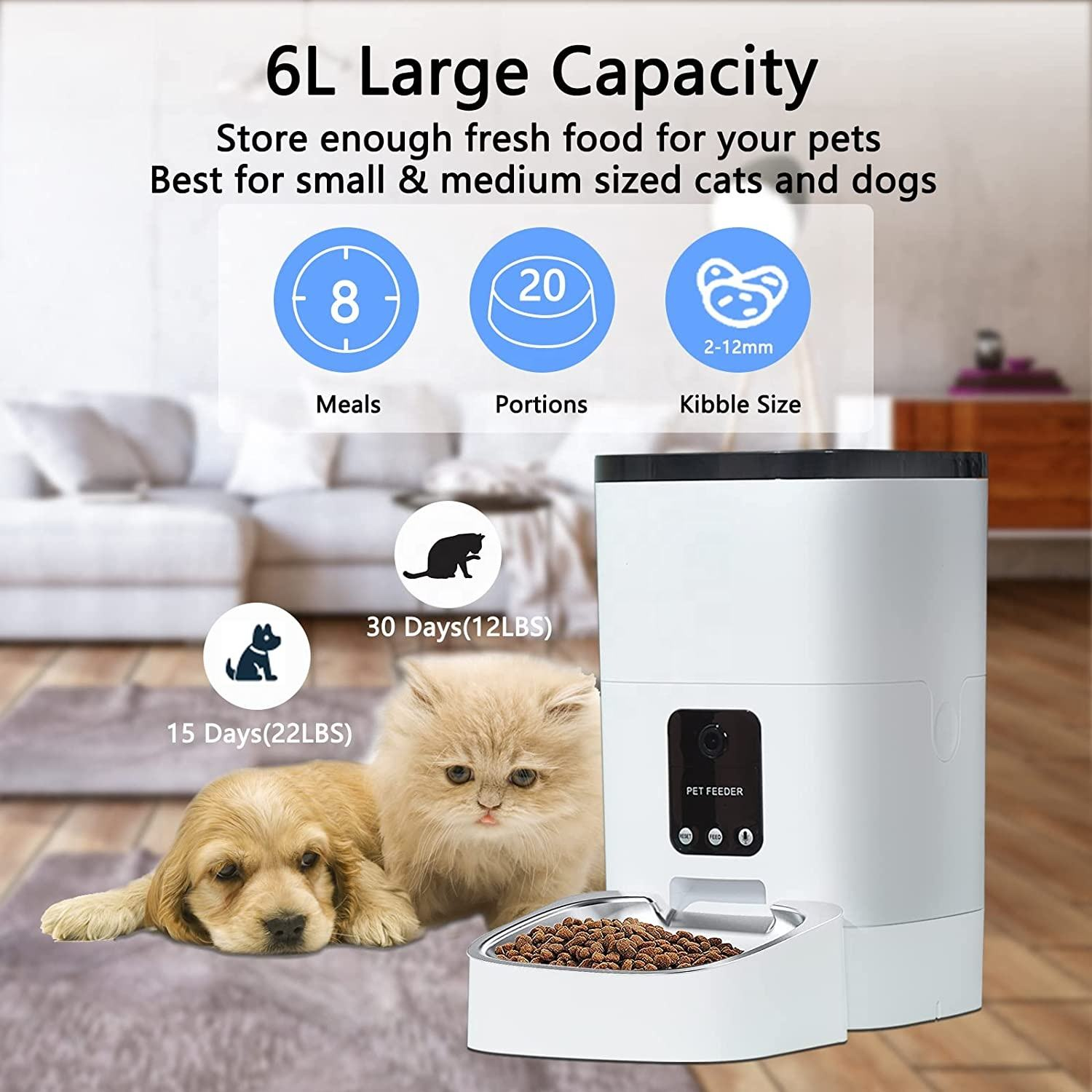 Timer HD 1080P Camera Night Vision WiFi Enabled App Pet Feeder Wifi Camera Pet Feeder