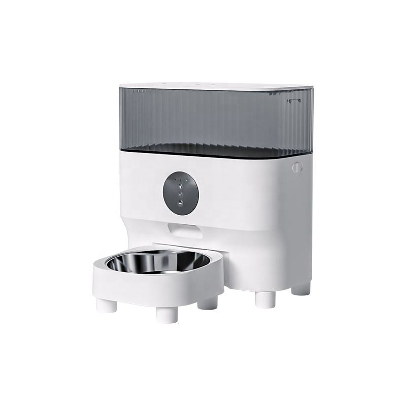 2.4G WiFi Enabled Smart Food Dispenser with Stainless Steel Double Food Bowls 