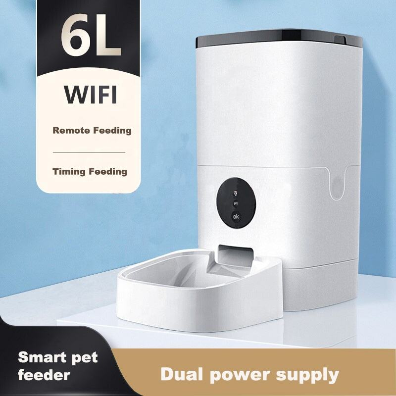 4L Pet Bowls Wifi Control Time Feeding 10s Voice Recording Automatic Pet Feeder