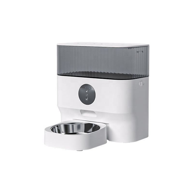 2.4G WiFi Enabled Smart Food Dispenser with Stainless Steel Double Food Bowls 